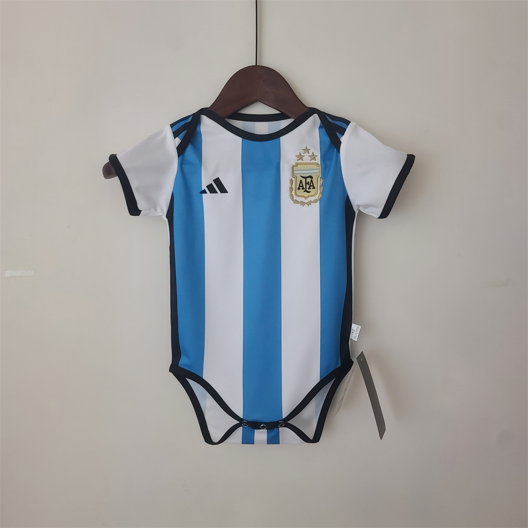 Argentina 2022 Baby World Cup Home 3 Stars Soccer Jersey